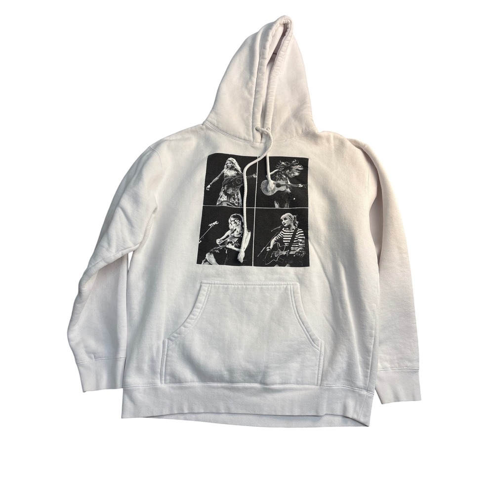 Taylor Swift The Eras Tour 2023 White Graphic Hoodie Concert Merch Large